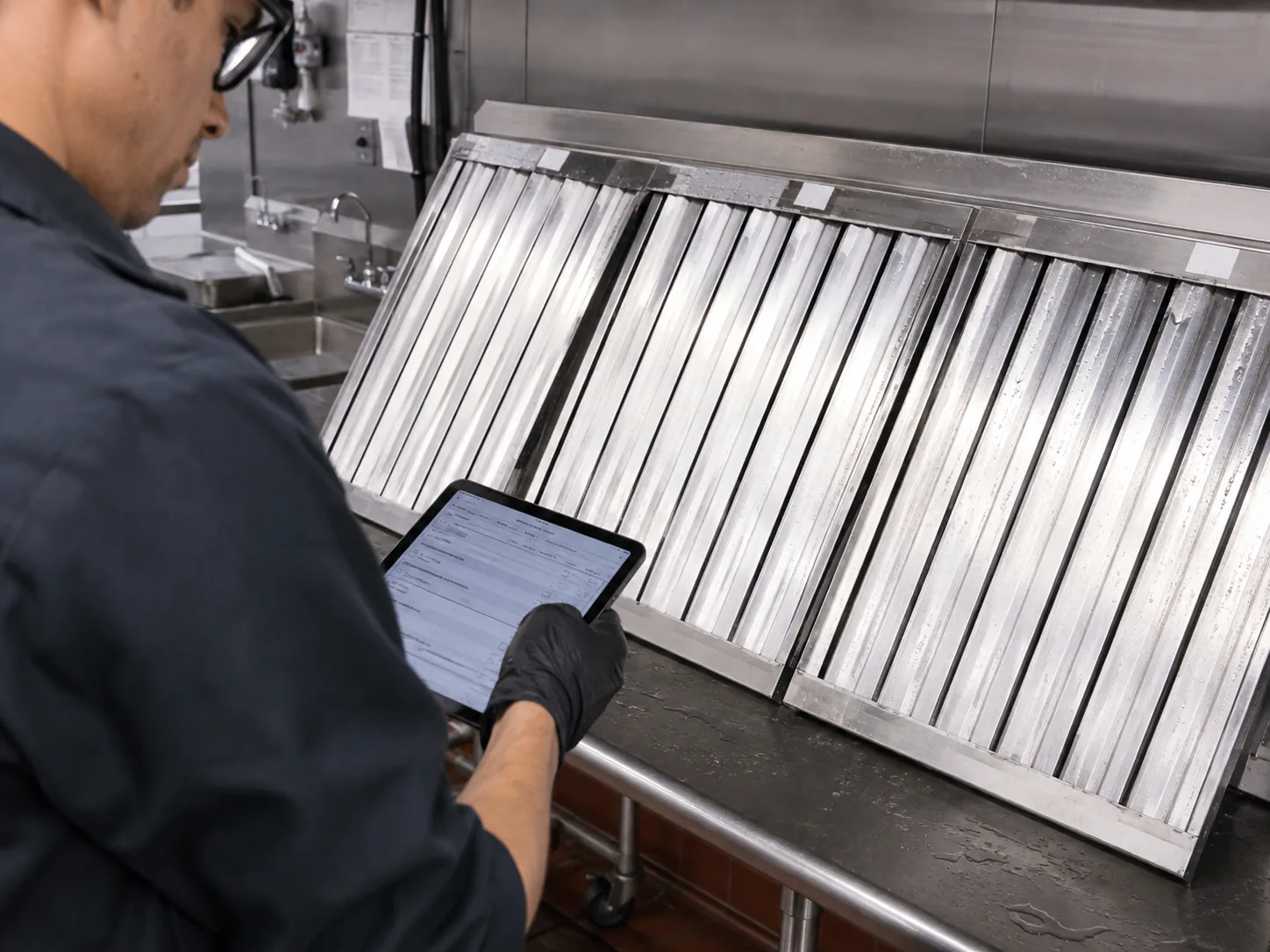 Professional commercial kitchen used for food preparation